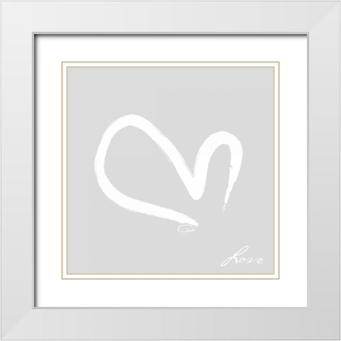 LET THERE BE LOVE White Modern Wood Framed Art Print with Double Matting by OnRei