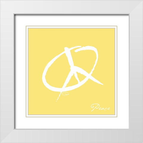 SEEK PEACE White Modern Wood Framed Art Print with Double Matting by OnRei