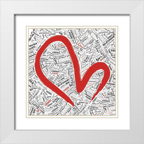 LOVE OVER LOAD White Modern Wood Framed Art Print with Double Matting by OnRei