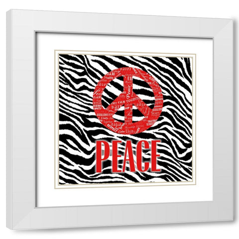 TIME FOR PEACE White Modern Wood Framed Art Print with Double Matting by OnRei