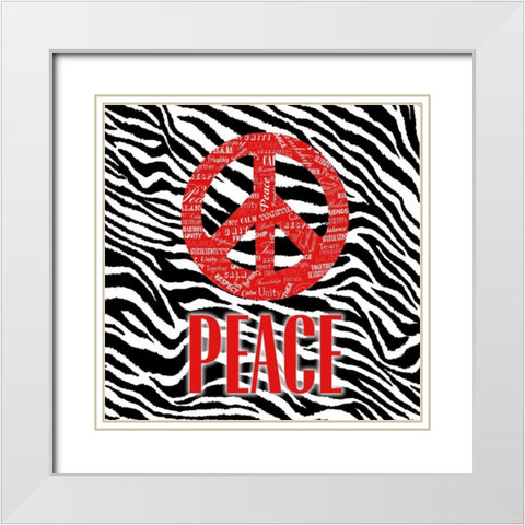 TIME FOR PEACE White Modern Wood Framed Art Print with Double Matting by OnRei