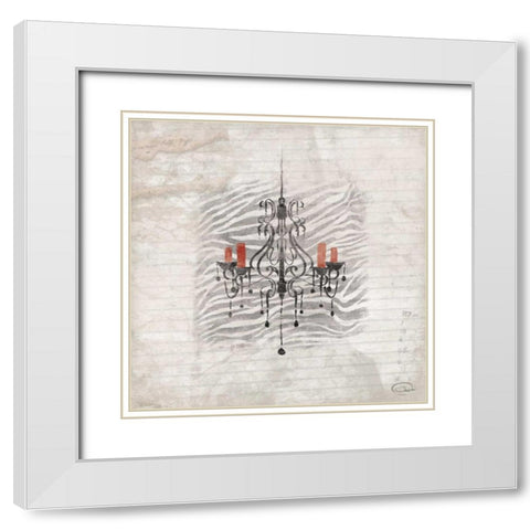 Chandeliers A White Modern Wood Framed Art Print with Double Matting by OnRei