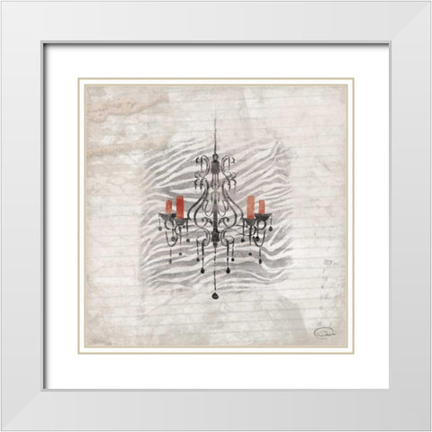 Chandeliers A White Modern Wood Framed Art Print with Double Matting by OnRei