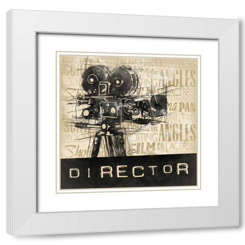 Director White Modern Wood Framed Art Print with Double Matting by OnRei