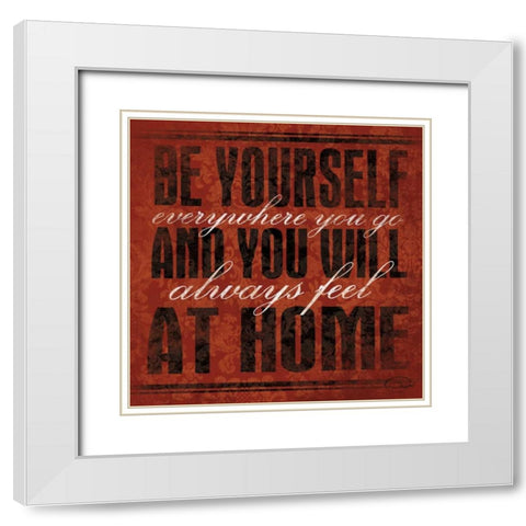 Be Yourself White Modern Wood Framed Art Print with Double Matting by OnRei