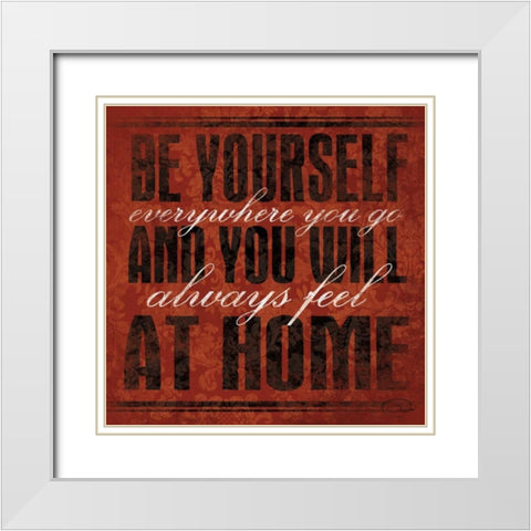 Be Yourself White Modern Wood Framed Art Print with Double Matting by OnRei