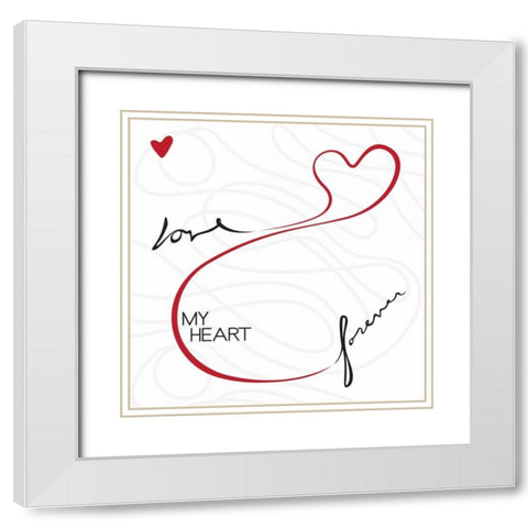 Love Forever White Modern Wood Framed Art Print with Double Matting by OnRei