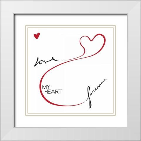 Love Forever White Modern Wood Framed Art Print with Double Matting by OnRei