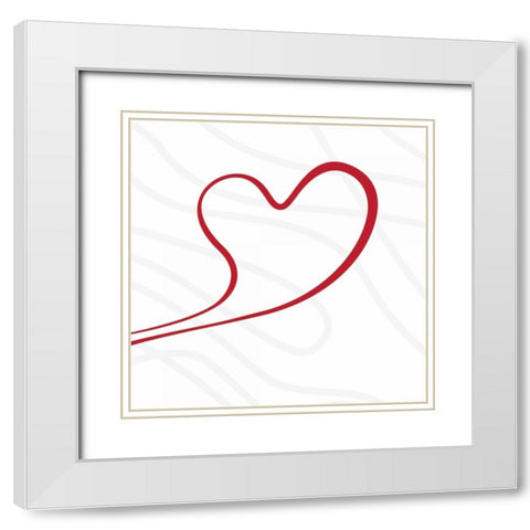 YOUR HEART White Modern Wood Framed Art Print with Double Matting by OnRei