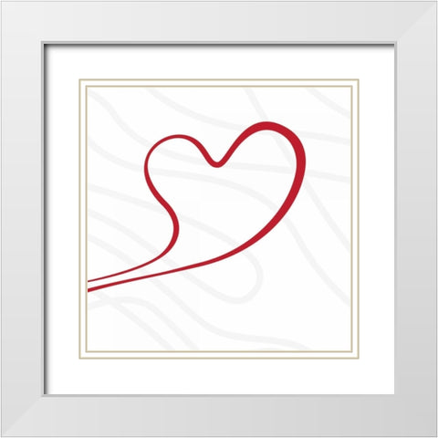 YOUR HEART White Modern Wood Framed Art Print with Double Matting by OnRei