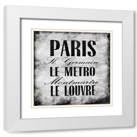 Paris One White Modern Wood Framed Art Print with Double Matting by OnRei