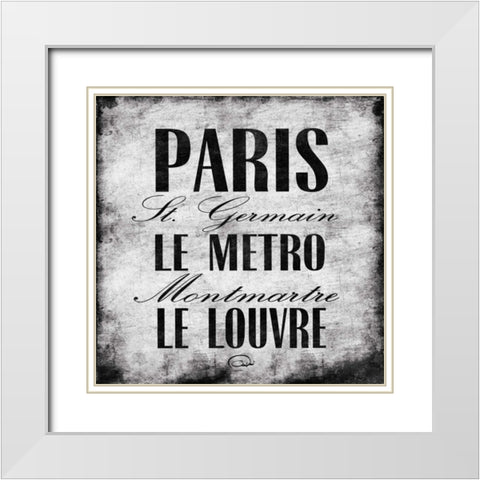 Paris One White Modern Wood Framed Art Print with Double Matting by OnRei