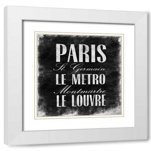 CITY OF LOVE White Modern Wood Framed Art Print with Double Matting by OnRei