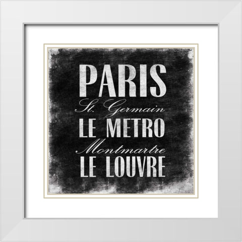 CITY OF LOVE White Modern Wood Framed Art Print with Double Matting by OnRei