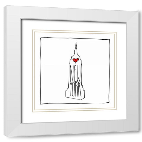 WHERE ELSE White Modern Wood Framed Art Print with Double Matting by OnRei