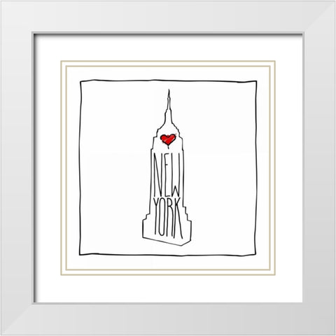 WHERE ELSE White Modern Wood Framed Art Print with Double Matting by OnRei