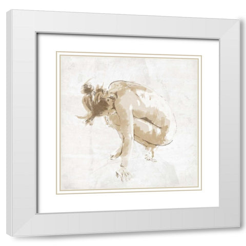 SKETCH PASSION 2 White Modern Wood Framed Art Print with Double Matting by OnRei