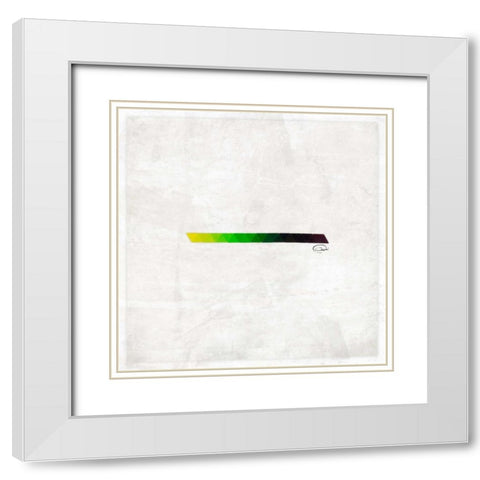 Triangle Strip White Modern Wood Framed Art Print with Double Matting by OnRei