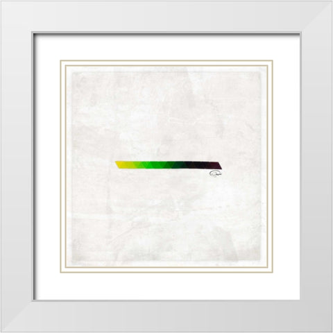 Triangle Strip White Modern Wood Framed Art Print with Double Matting by OnRei