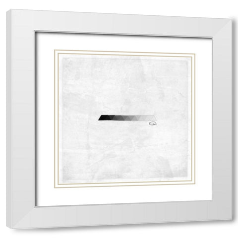 Triangle Grey Strip White Modern Wood Framed Art Print with Double Matting by OnRei