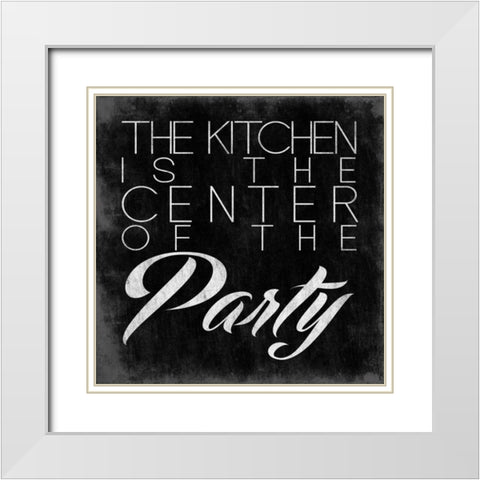 THE KITCHEN White Modern Wood Framed Art Print with Double Matting by OnRei