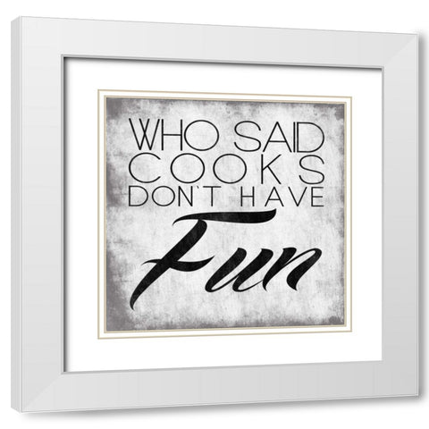 FUN White Modern Wood Framed Art Print with Double Matting by OnRei