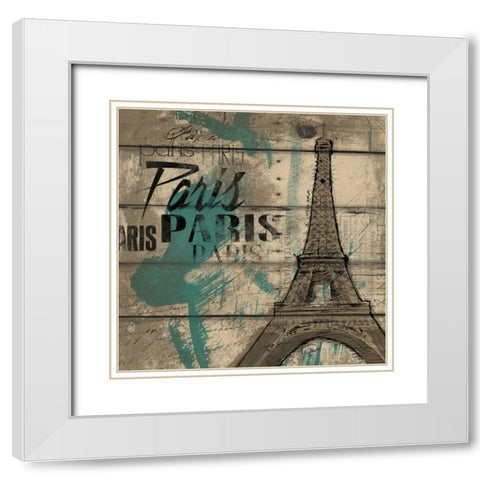 FRENCH KISS White Modern Wood Framed Art Print with Double Matting by OnRei