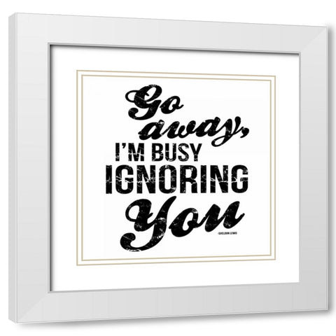 GO AWAY White Modern Wood Framed Art Print with Double Matting by OnRei