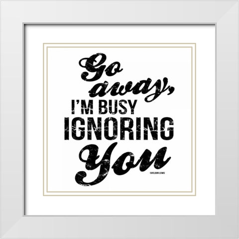 GO AWAY White Modern Wood Framed Art Print with Double Matting by OnRei