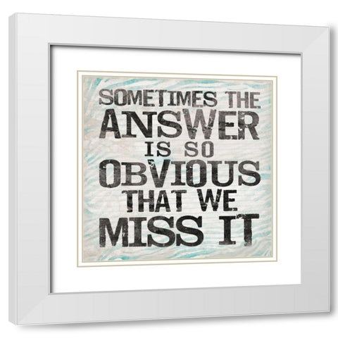 Answer1 White Modern Wood Framed Art Print with Double Matting by OnRei