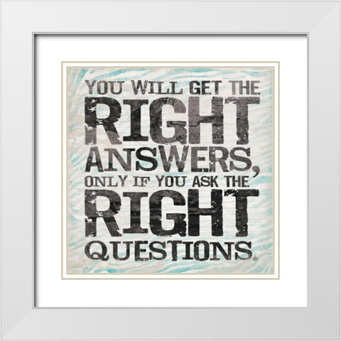 Answer 2 White Modern Wood Framed Art Print with Double Matting by OnRei