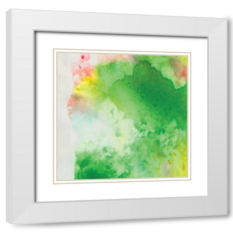 Watercolor White Modern Wood Framed Art Print with Double Matting by OnRei