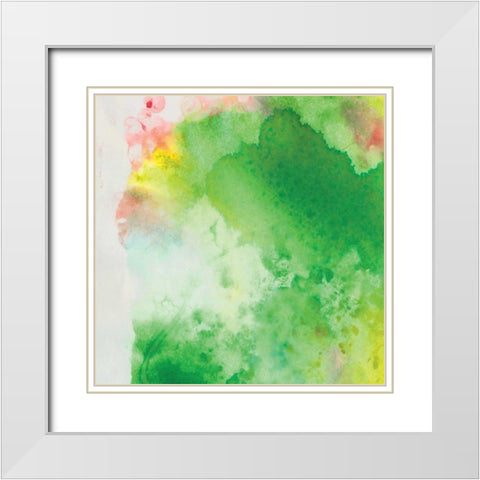 Watercolor White Modern Wood Framed Art Print with Double Matting by OnRei