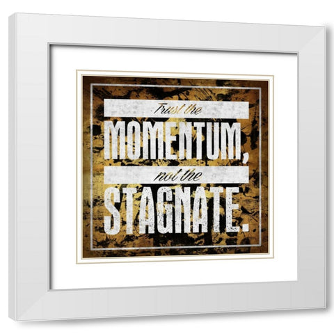 Stagnate GOLD White Modern Wood Framed Art Print with Double Matting by OnRei