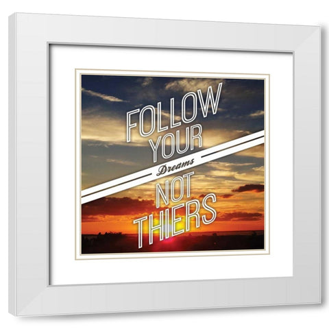 Follow Yours White Modern Wood Framed Art Print with Double Matting by OnRei