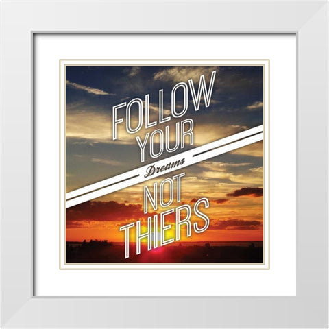 Follow Yours White Modern Wood Framed Art Print with Double Matting by OnRei