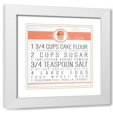 Cupcake 2 White Modern Wood Framed Art Print with Double Matting by OnRei