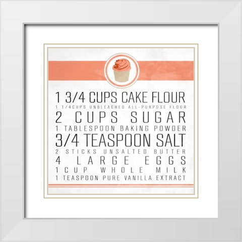 Cupcake 2 White Modern Wood Framed Art Print with Double Matting by OnRei