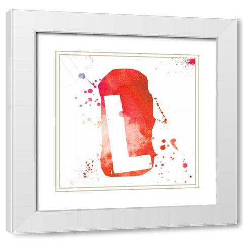 Red L White Modern Wood Framed Art Print with Double Matting by OnRei