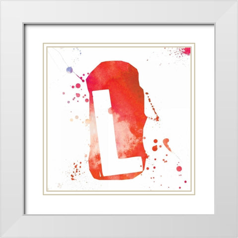 Red L White Modern Wood Framed Art Print with Double Matting by OnRei