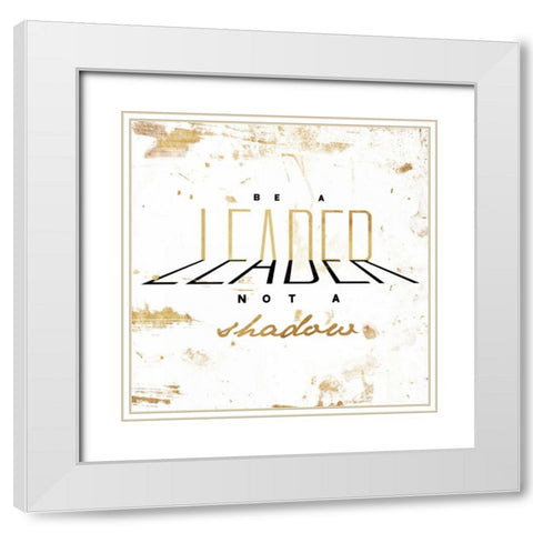 LEADER Gold White Modern Wood Framed Art Print with Double Matting by OnRei