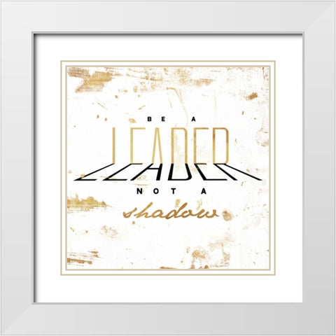 LEADER Gold White Modern Wood Framed Art Print with Double Matting by OnRei