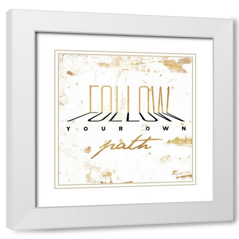 Follow Gold White Modern Wood Framed Art Print with Double Matting by OnRei