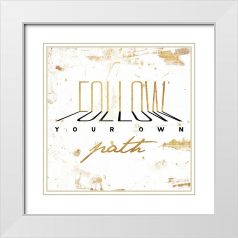 Follow Gold White Modern Wood Framed Art Print with Double Matting by OnRei