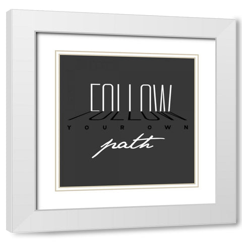 Follow White Modern Wood Framed Art Print with Double Matting by OnRei