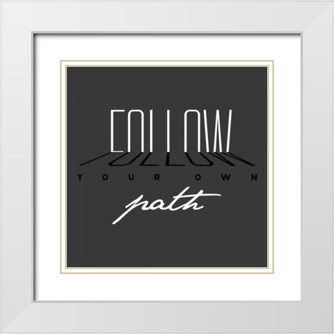 Follow White Modern Wood Framed Art Print with Double Matting by OnRei