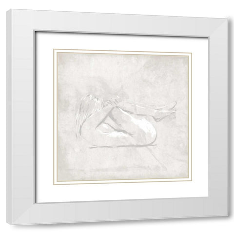 Tucked White Modern Wood Framed Art Print with Double Matting by OnRei