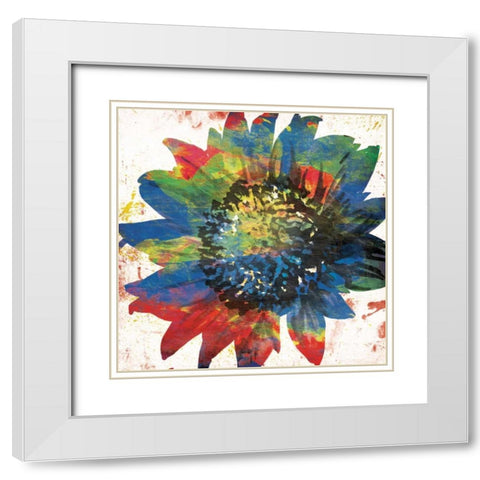 Flower On The Bright Side White Modern Wood Framed Art Print with Double Matting by OnRei