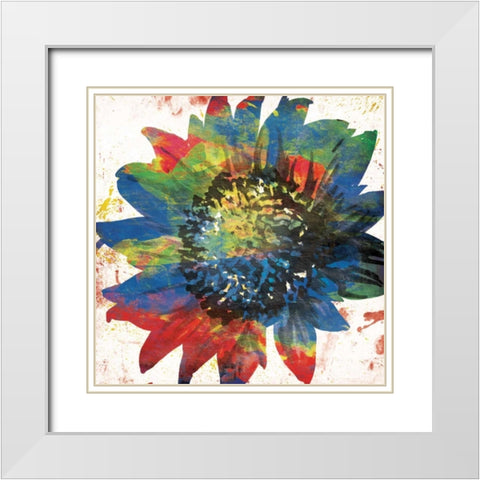 Flower On The Bright Side White Modern Wood Framed Art Print with Double Matting by OnRei