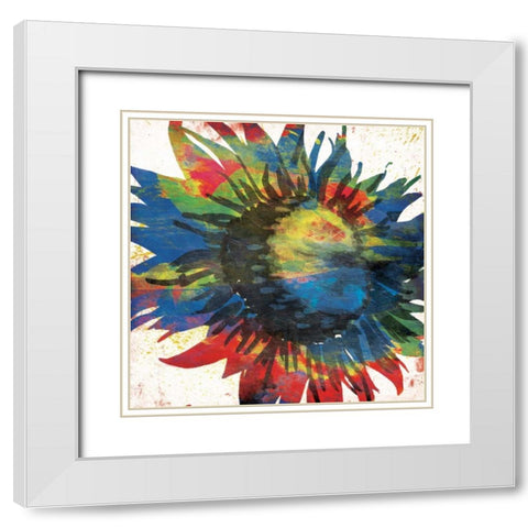 Flower On The Bright Side Mate White Modern Wood Framed Art Print with Double Matting by OnRei